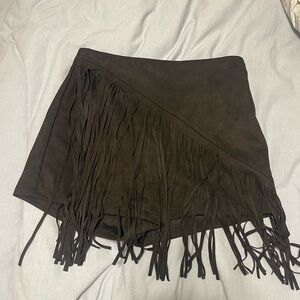 Fringed Black Women's Shorts